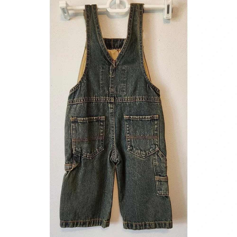 Oshkosh Bogosh Children's Denim Bibs Overalls Brown Undertones sz 12‎ Months